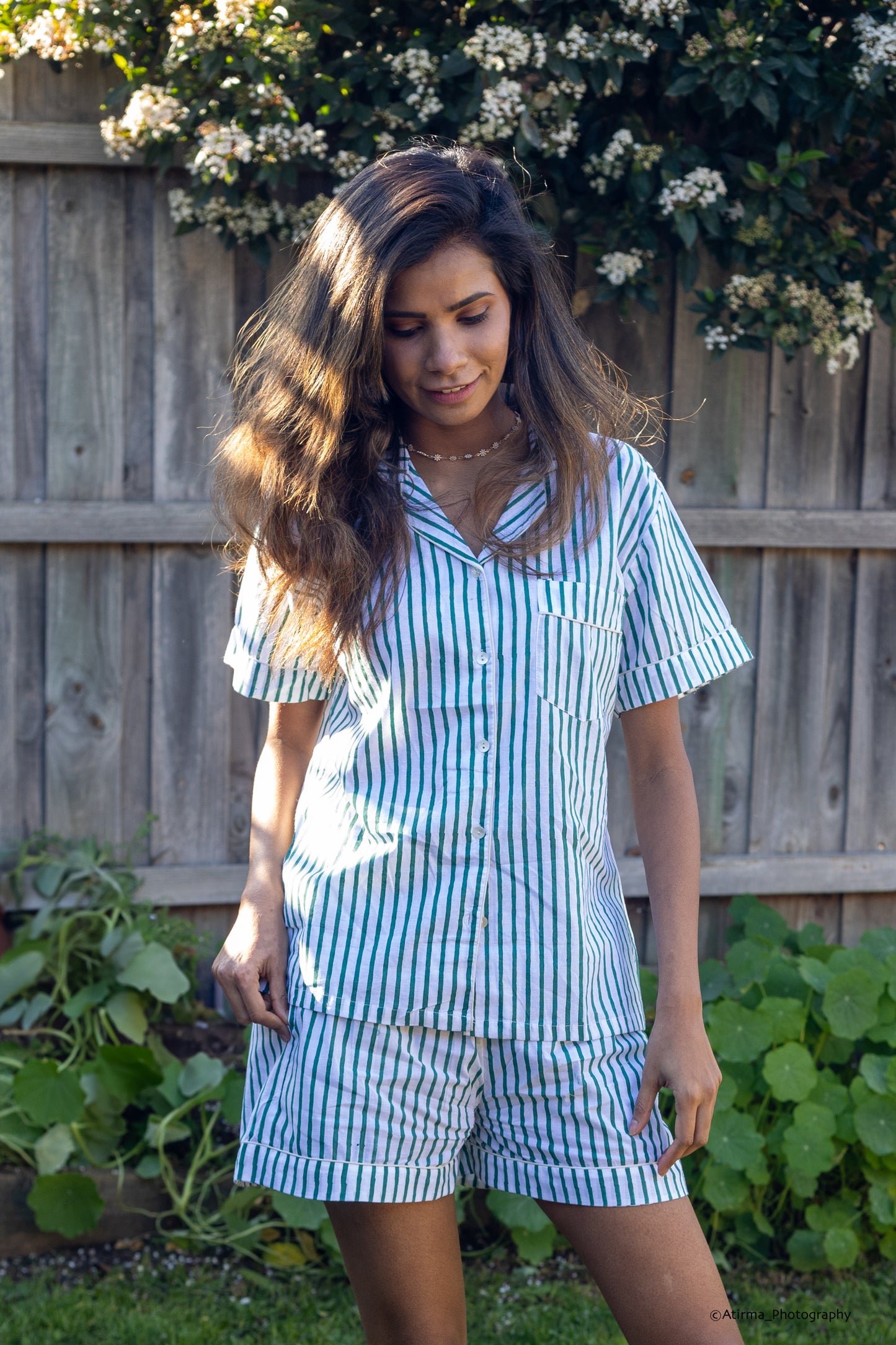Green Stripes | Unisex Cotton Pyjama Set