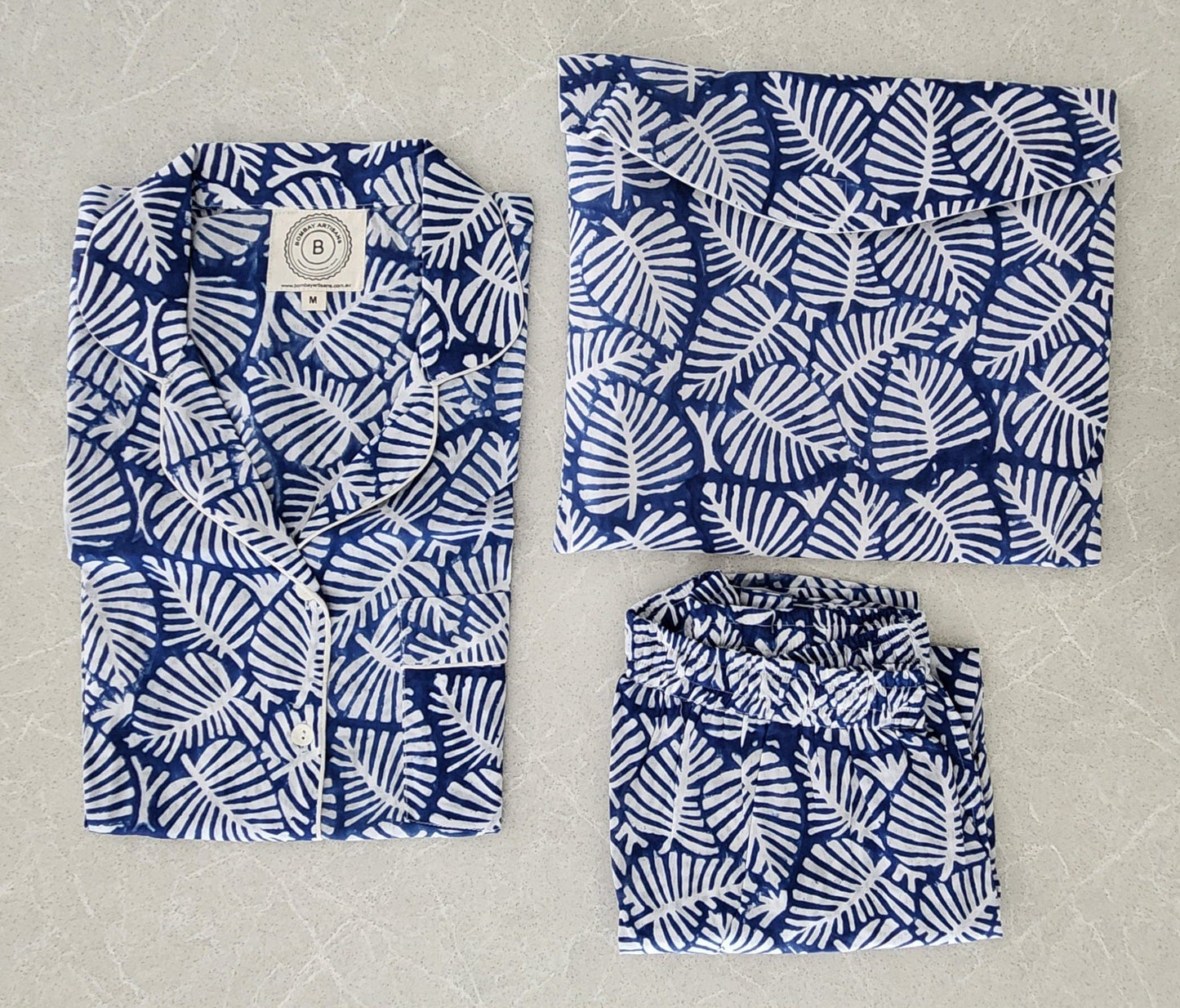 Blue Palm Leaf | Pyjama Set
