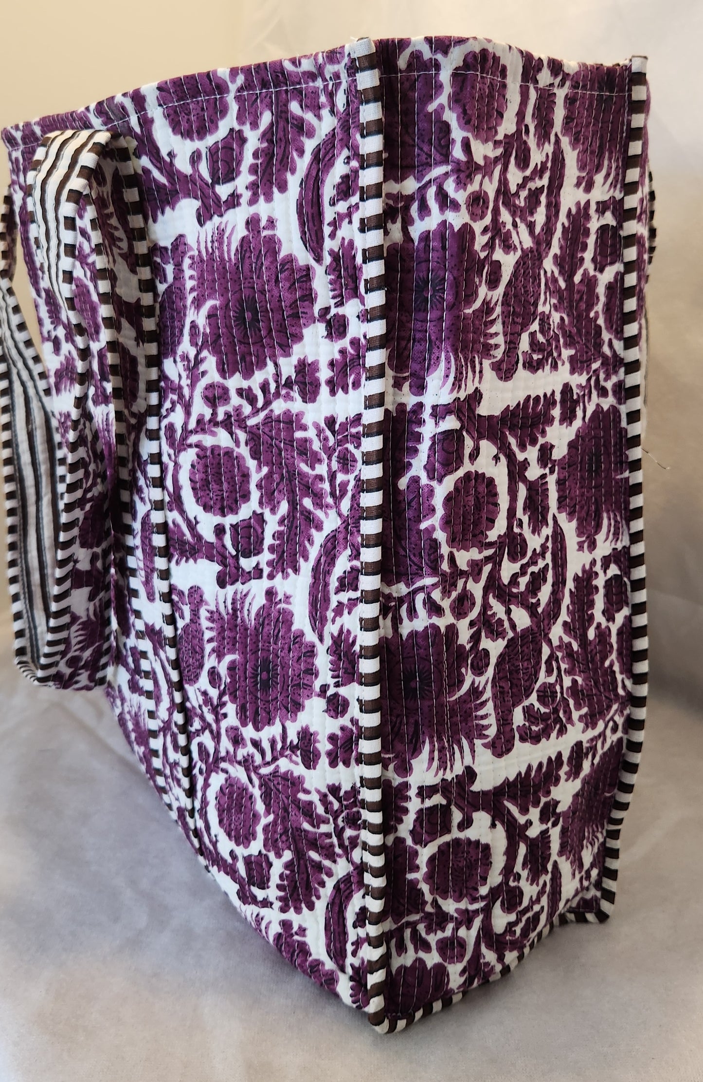 Disha | Purple Kingdom | Quilted Cotton Reversible Tote