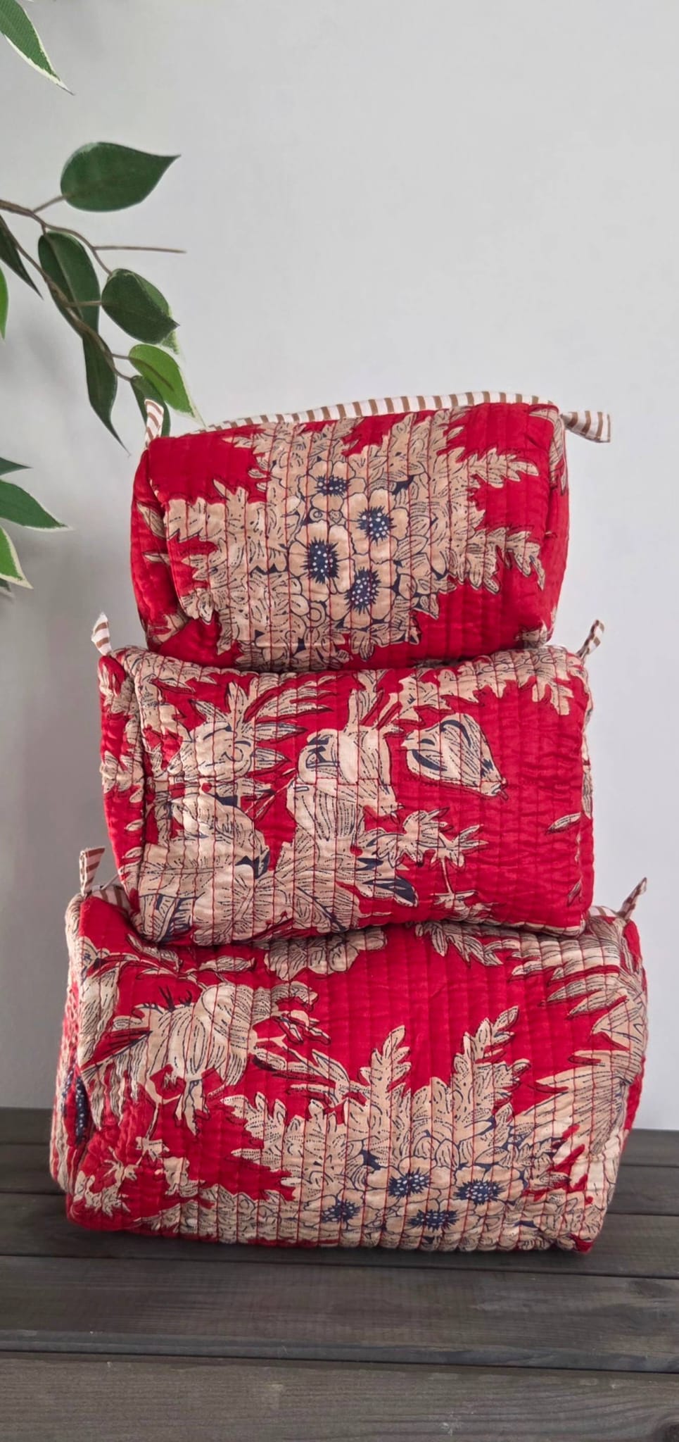 cotton cosmetics pouch set