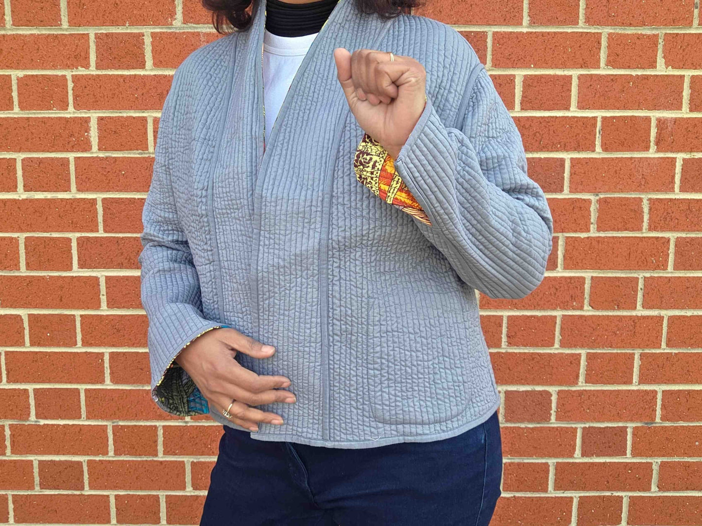 Frida in Grey | Reversible Cotton Quilted Jacket