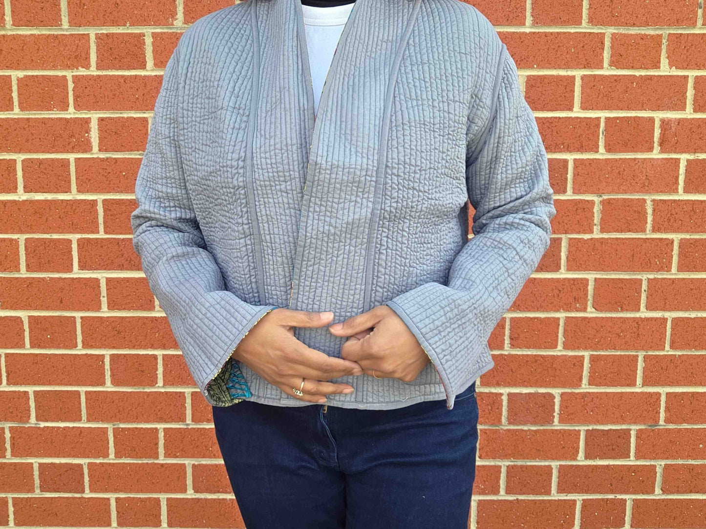 Frida in Grey | Reversible Cotton Quilted Jacket