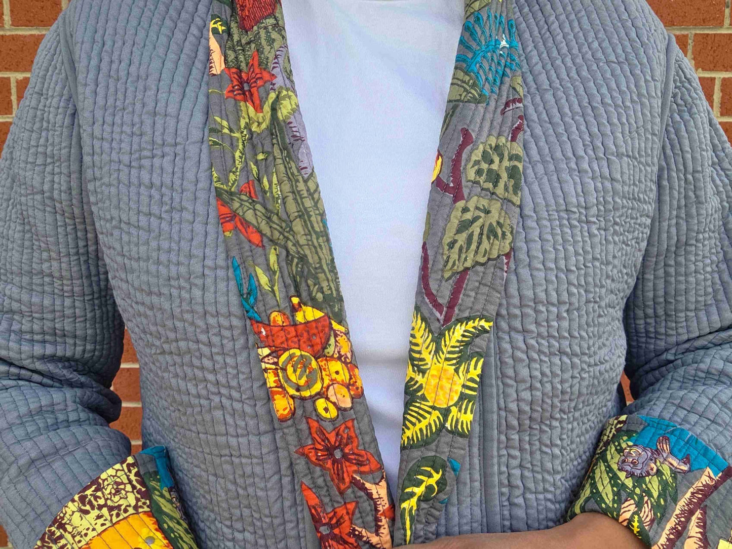 Frida in Grey | Reversible Cotton Quilted Jacket