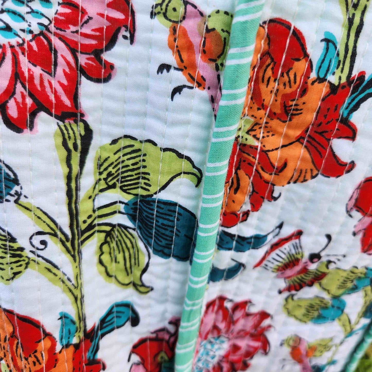 Disha | Garden Party | Quilted Cotton Reversible Tote