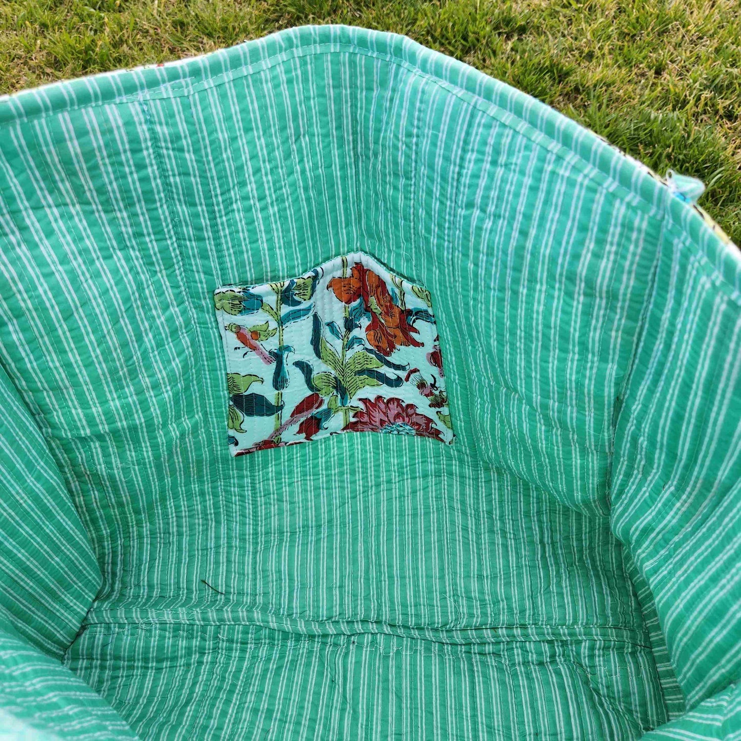 Disha | Garden Party | Quilted Cotton Reversible Tote