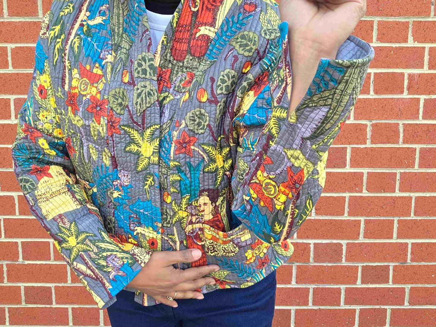 Frida in Grey | Reversible Cotton Quilted Jacket