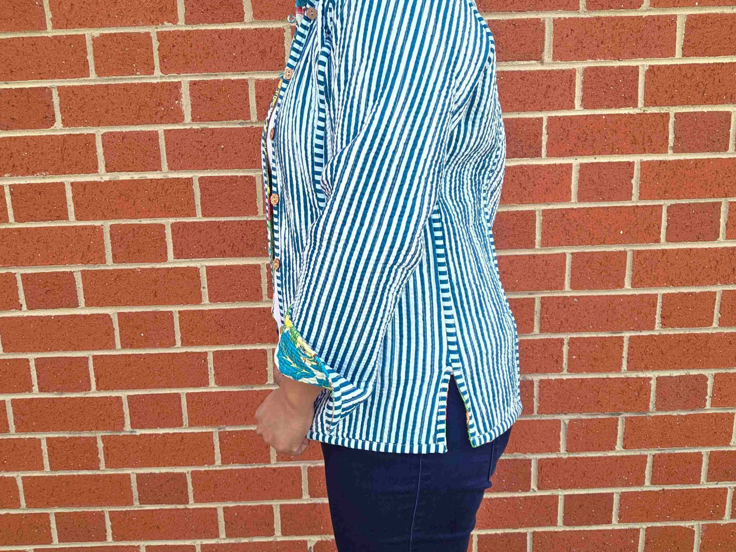 Deepika ~ Frida on white | Quilted Cotton Reversible Jacket