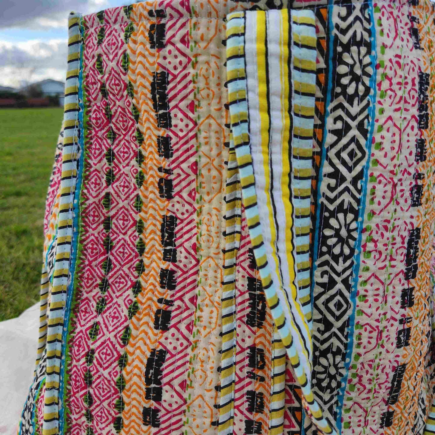 Disha | Indian Art | Quilted Cotton Reversible Tote