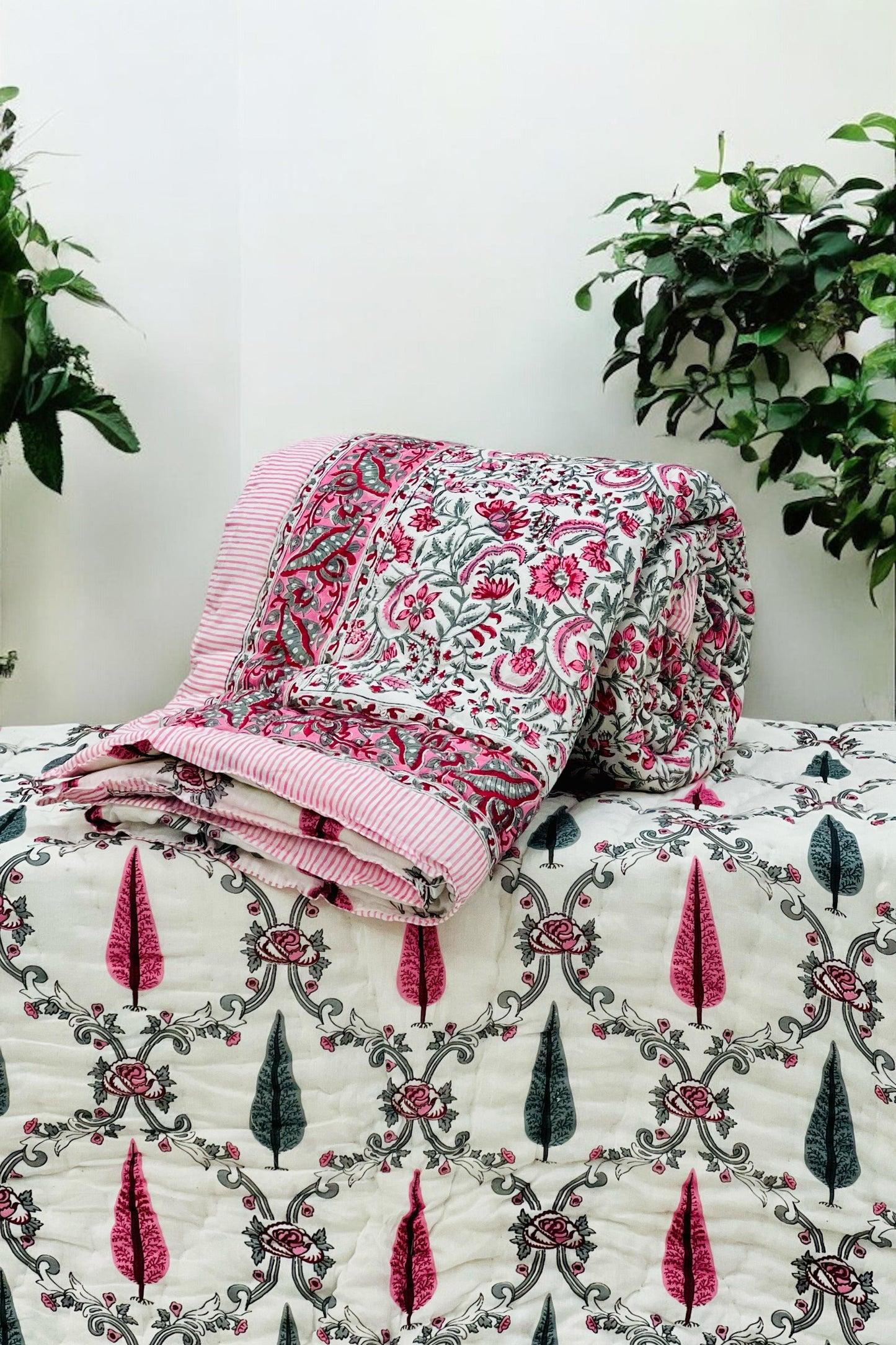 Niyati ~ Jaipuri Razai ~ Cotton Filled 2 sided Quilt ~ King Single