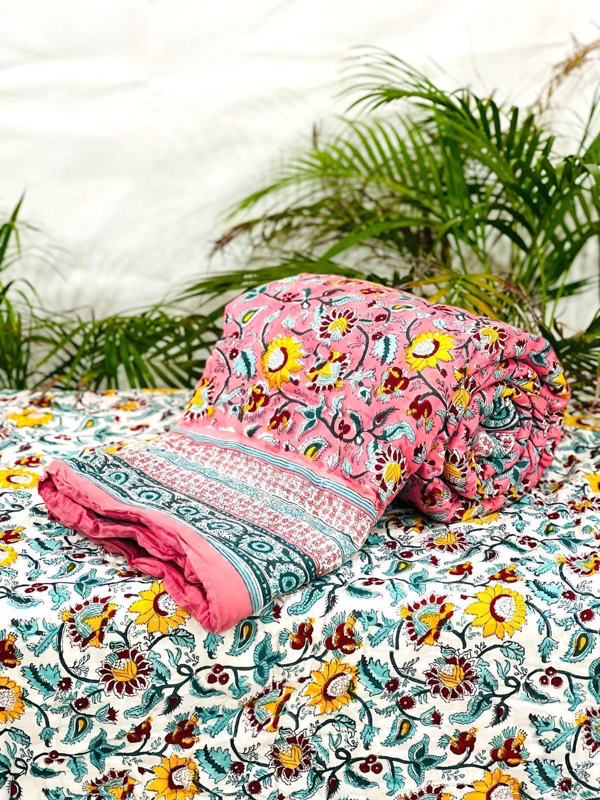 Aditi ~ Jaipuri Razai ~ Cotton Filled 2 sided Quilt ~ King Single