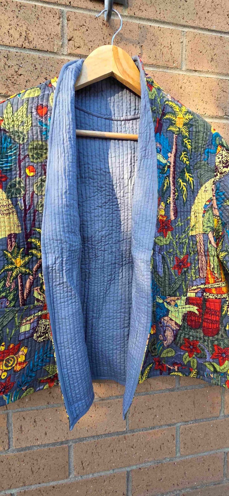 Frida in Grey | Reversible Cotton Quilted Jacket