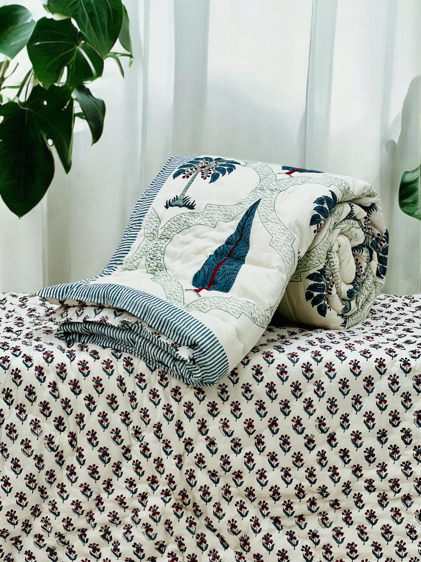 Prisha ~ Jaipuri Razai ~ Cotton Filled 2 sided Quilt ~ King Single