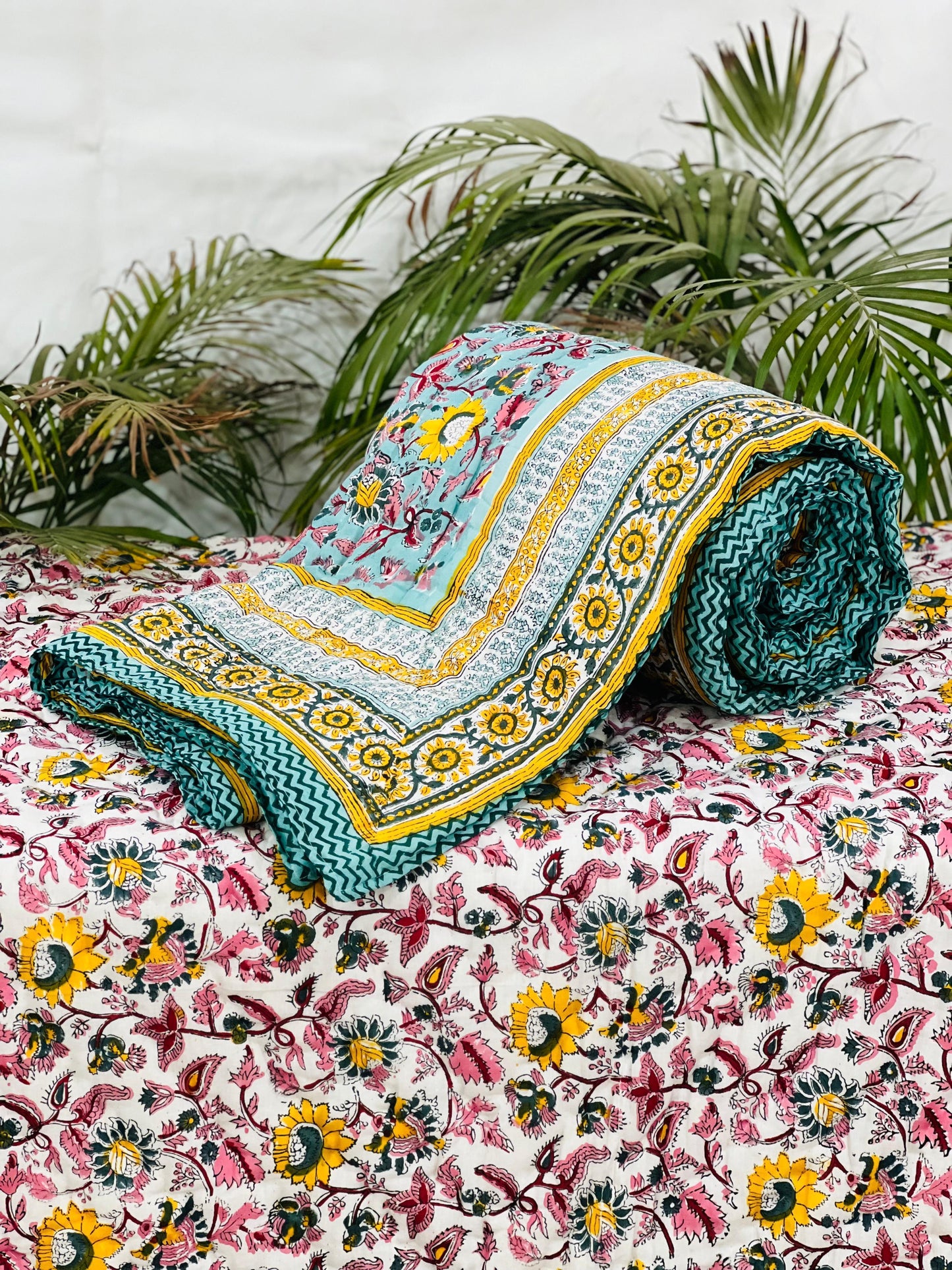 Mishka ~ Jaipuri Razai ~ Cotton Filled 2 sided Quilt ~ King Single
