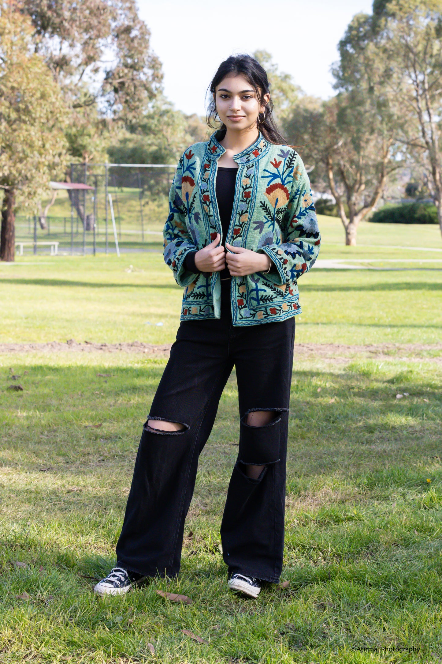 Indu | Green Suzani Jacket