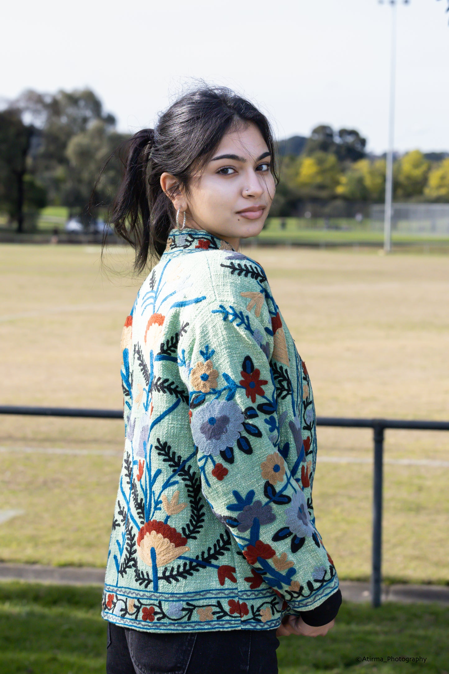 Indu | Green Suzani Jacket
