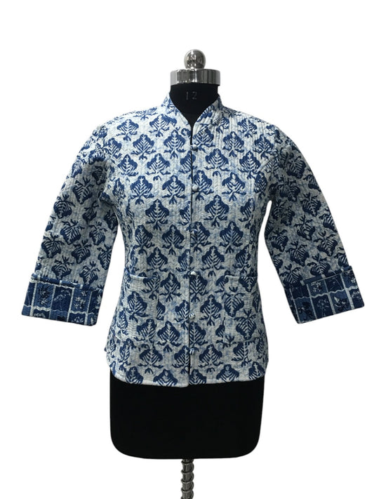 Deepika ~ Booti Print | Quilted Cotton Reversible Jacket