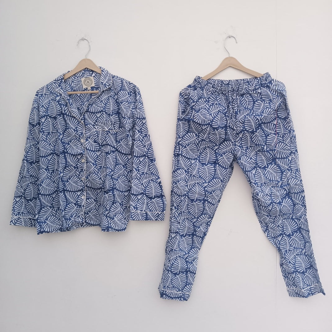 Blue Palm Leaf | Pyjama Set