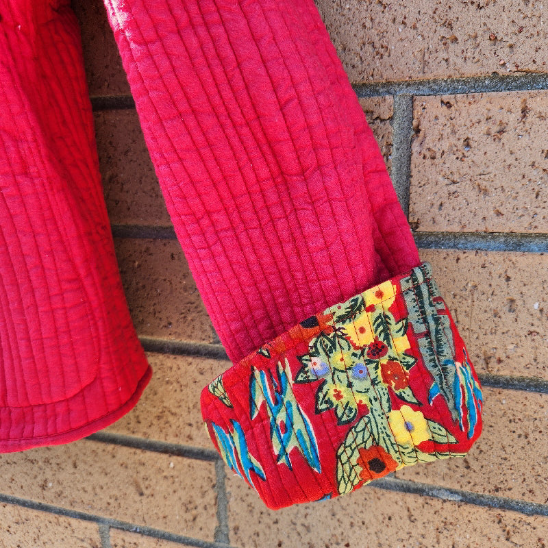 Frida in Red | Reversible Cotton Quilted Jacket