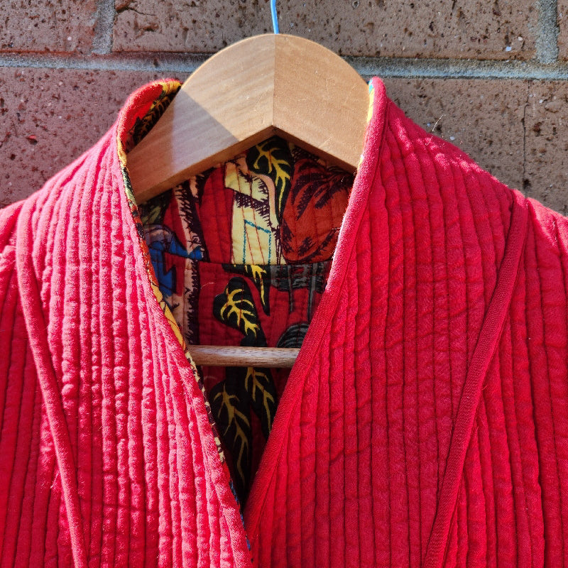 Frida in Red | Reversible Cotton Quilted Jacket