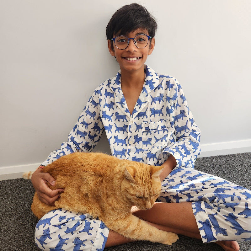 Kids PJ ~ Blue π Cats