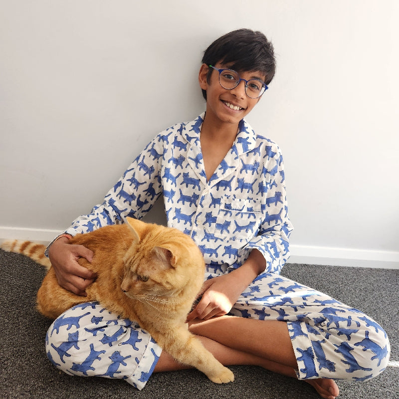 Kids PJ ~ Blue π Cats