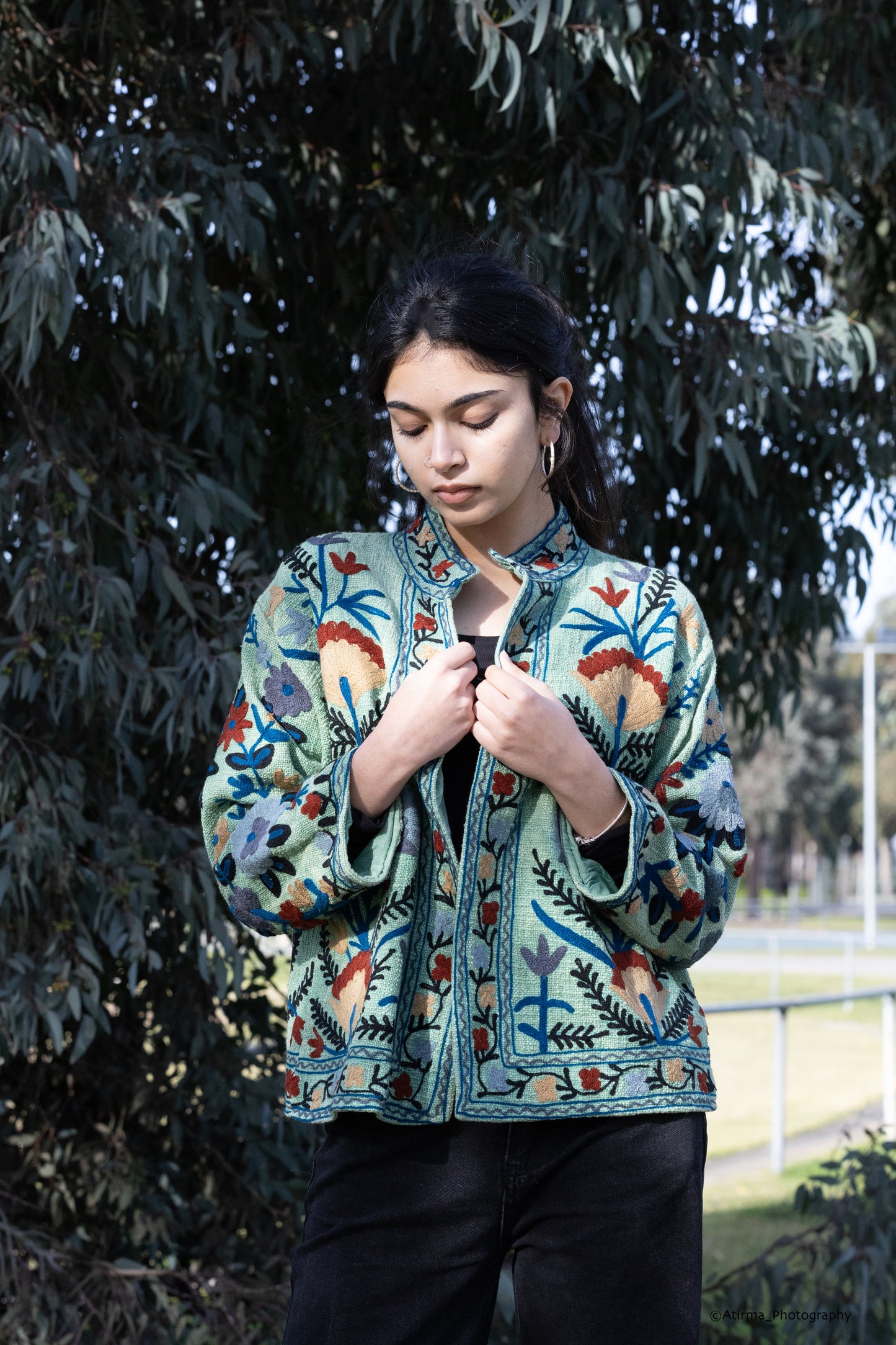 Indu | Green Suzani Jacket