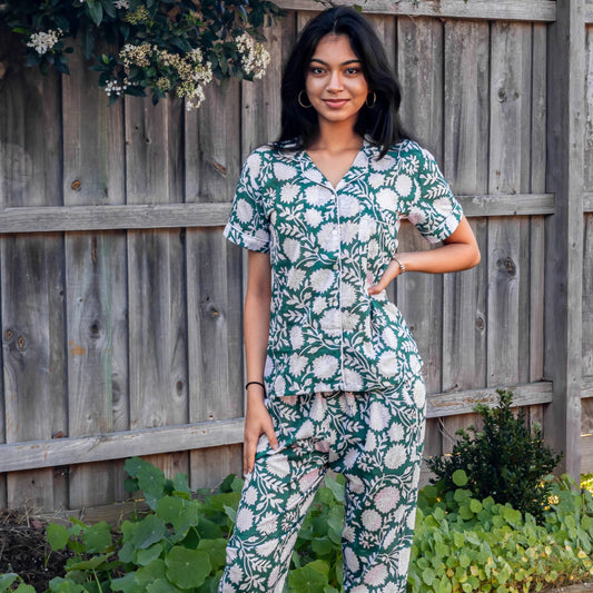 Harini | Sea Green Pyjama Set