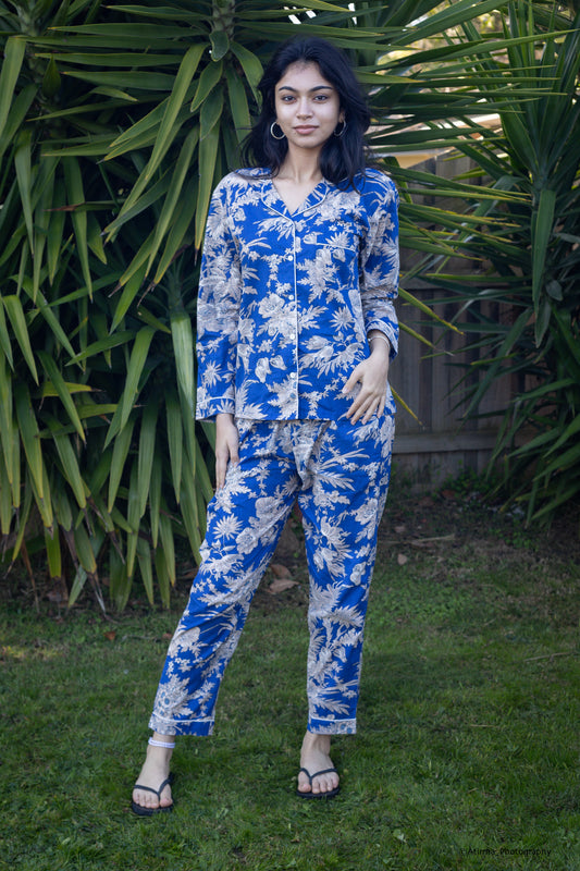 Neera | Royal Blue Pyjama Set