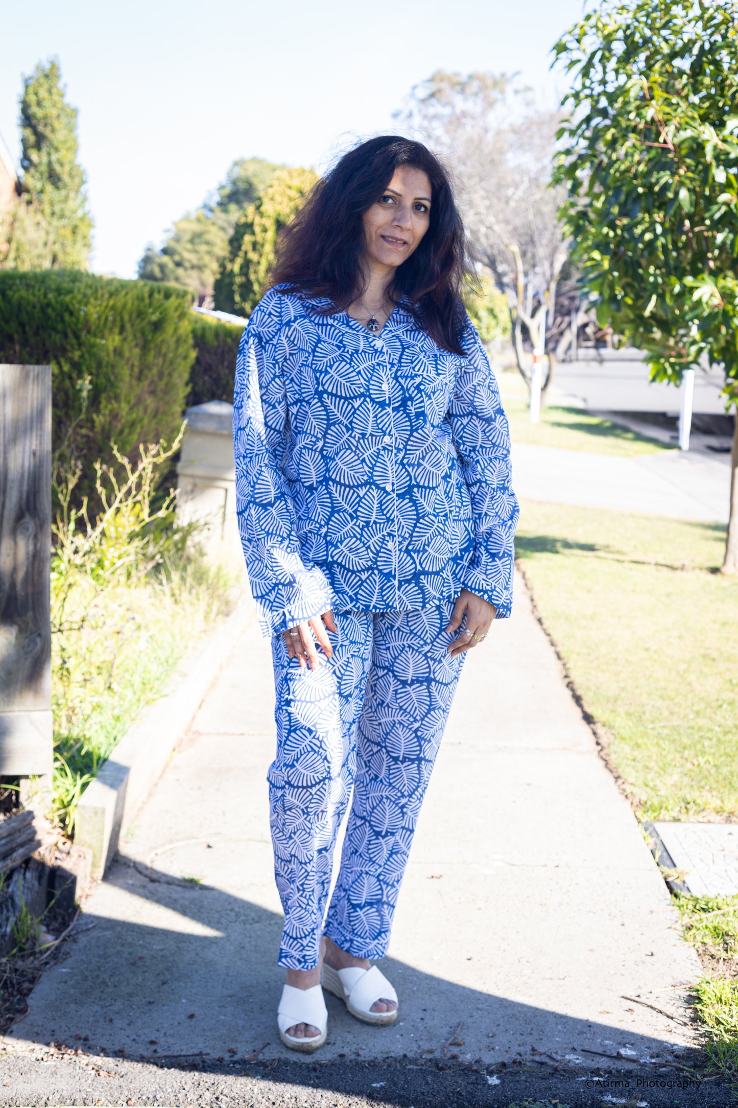 Blue Palm Leaf | Pyjama Set