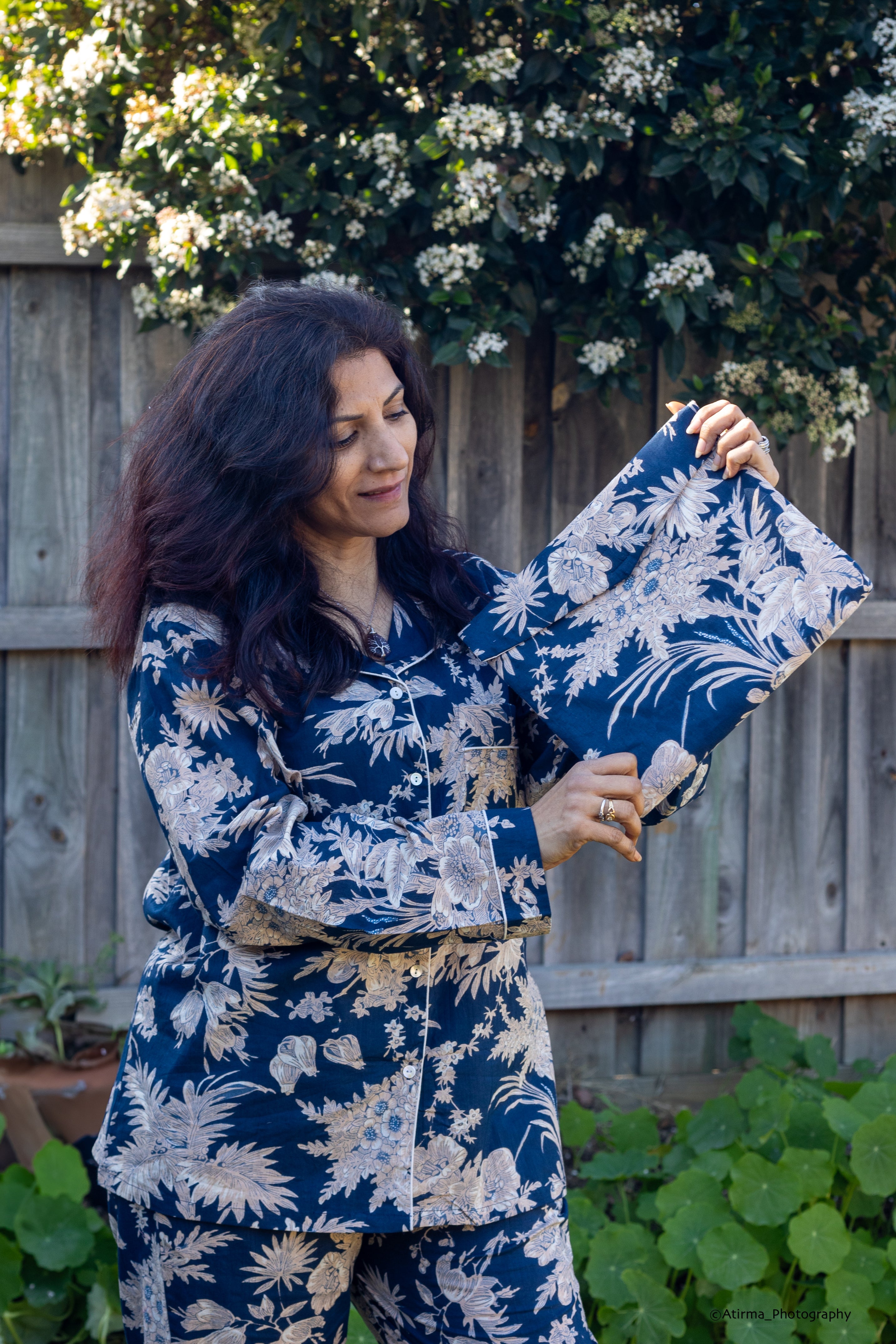 Navya |  Navy & Gold Pyjama Set