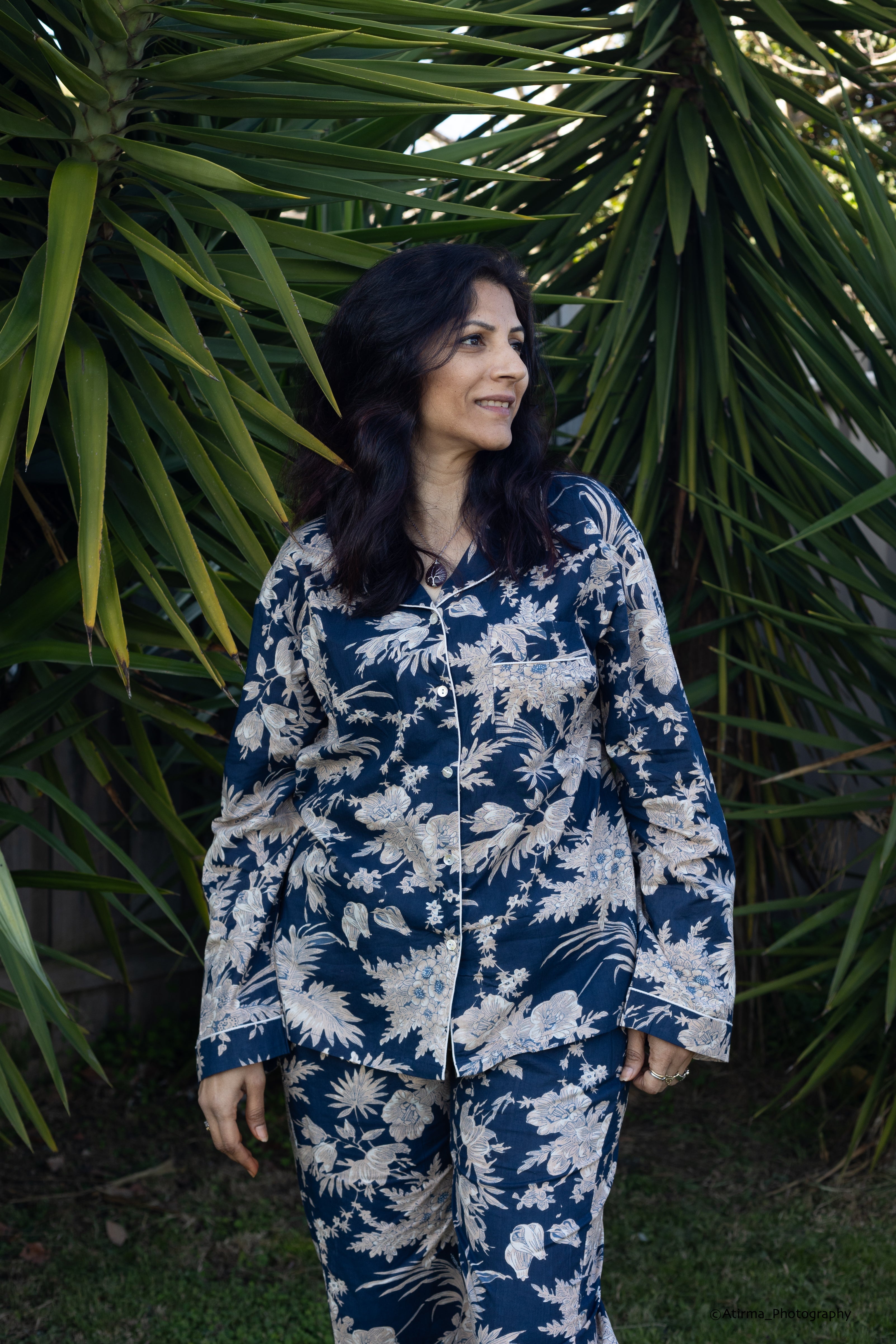 Navya |  Navy & Gold Pyjama Set