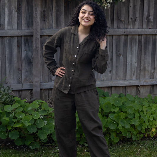 Olive | Solid colour PJ set