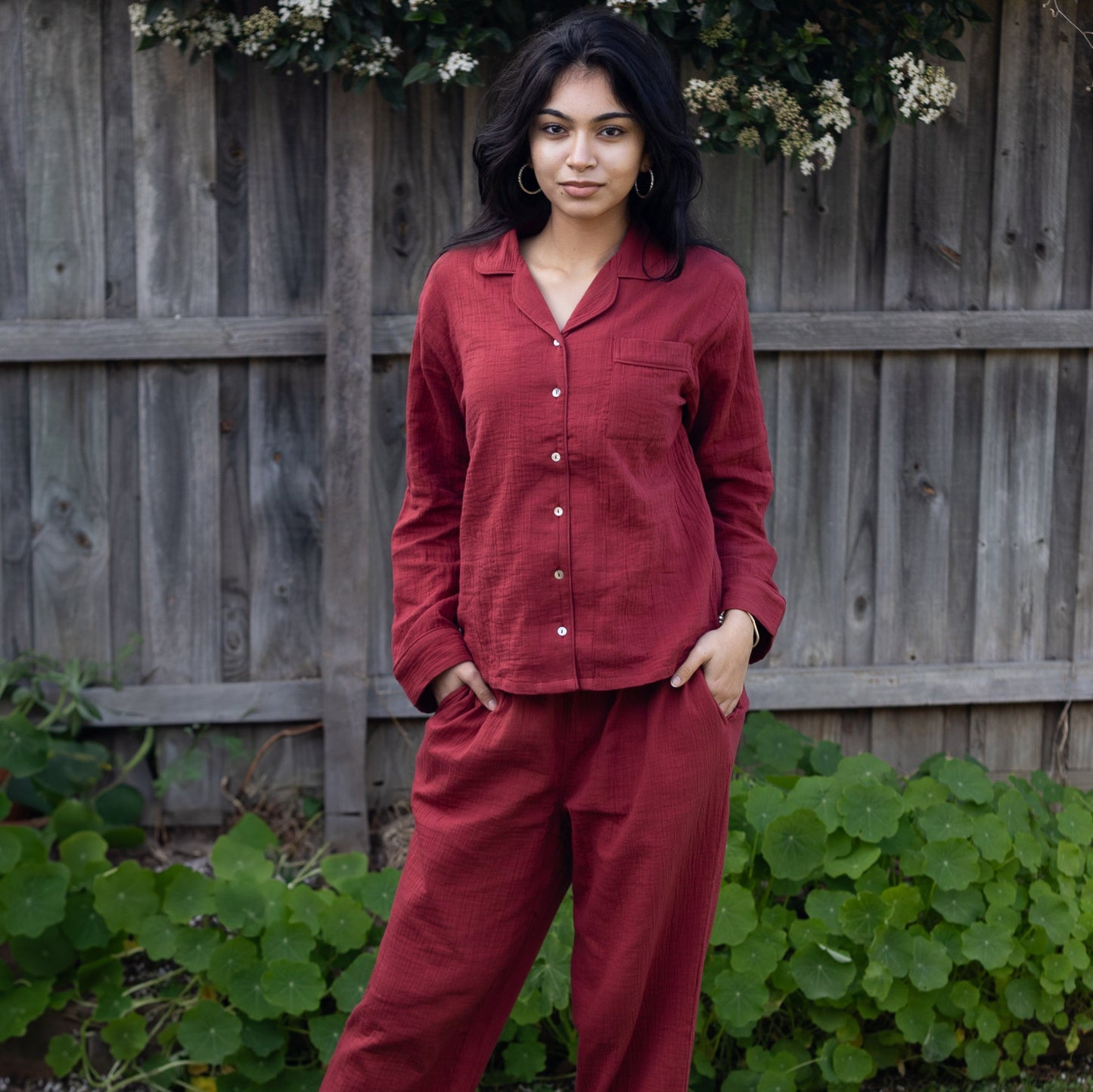 Burgundy | Solid colour PJ set