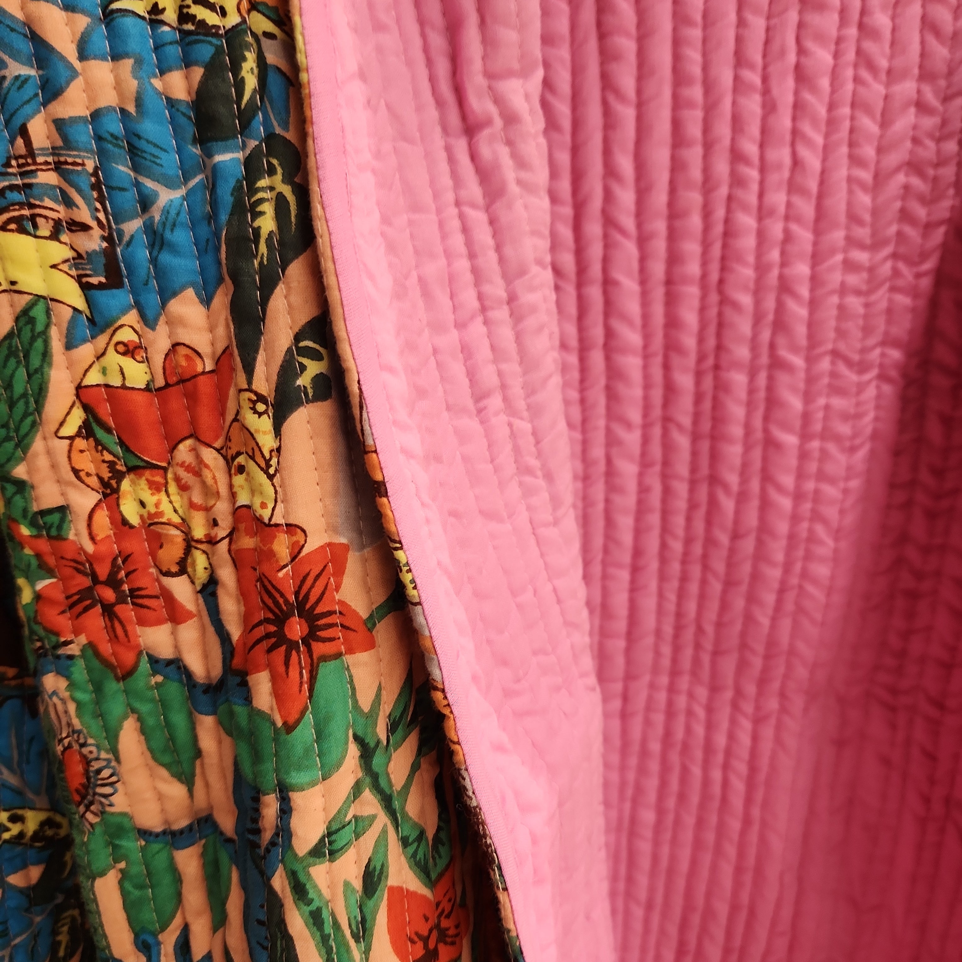 Frida in Pink | Reversible Cotton Quilted Jacket