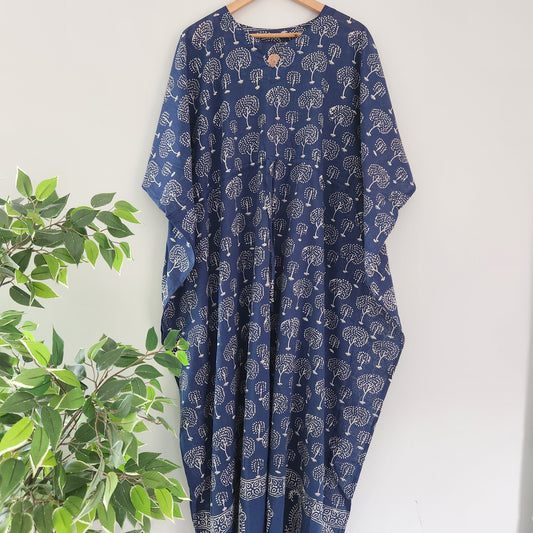 Indigo Bodhi Tree Kaftan