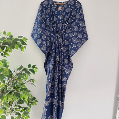 Indigo Bodhi Tree Kaftan