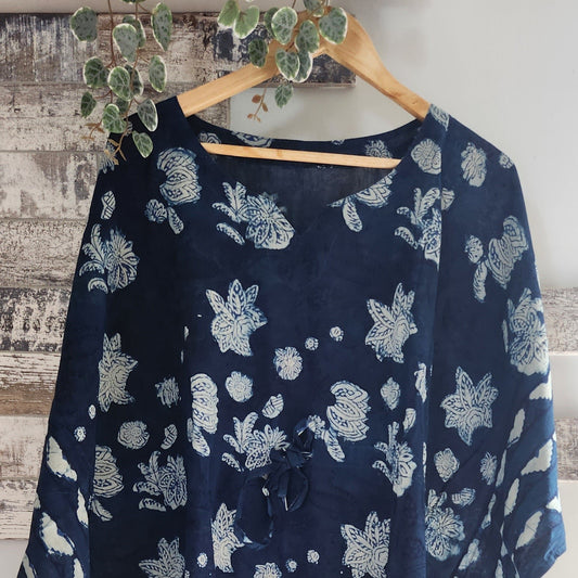 Indigo Floral Kaftan