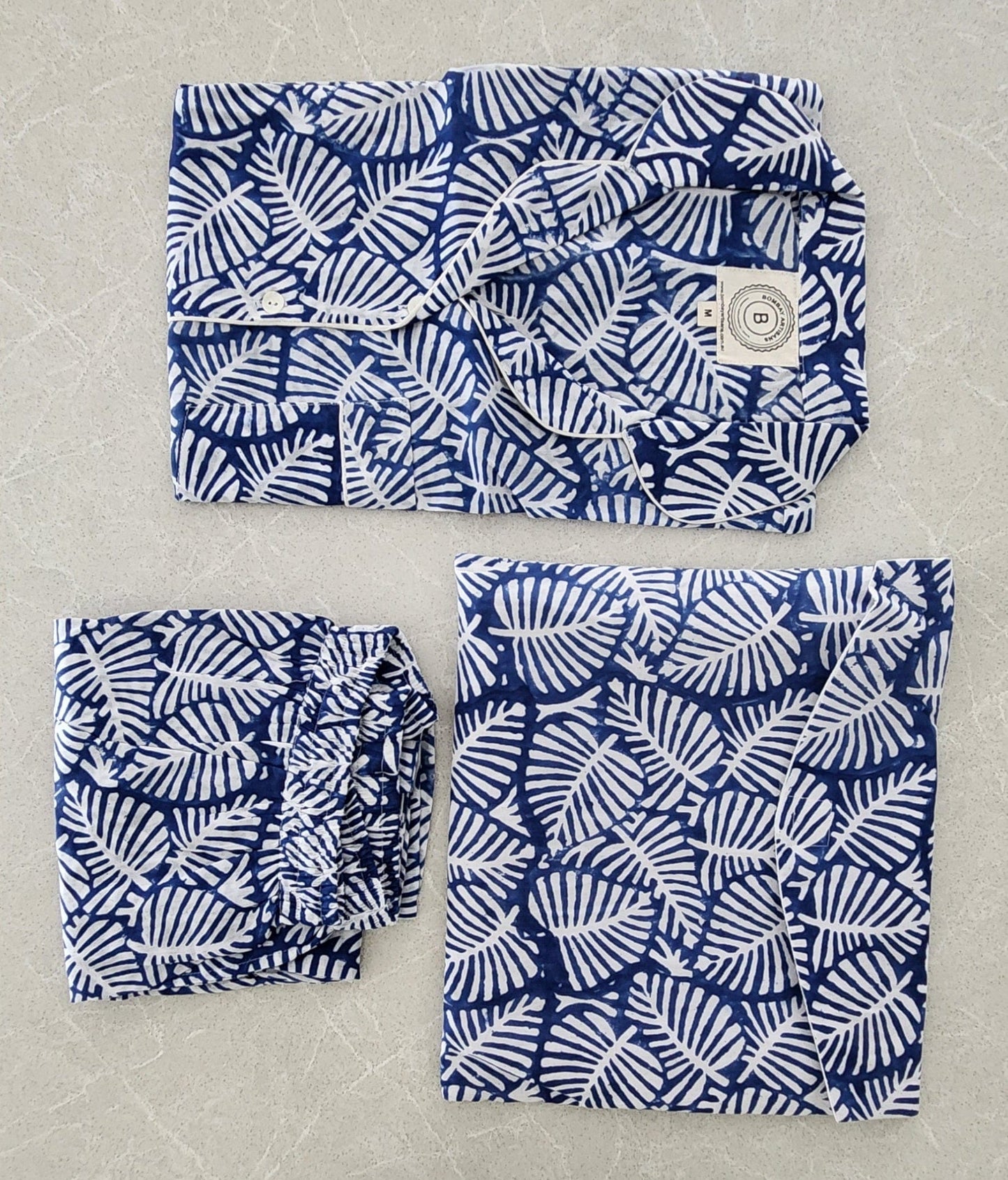 Blue Palm Leaf | Pyjama Set