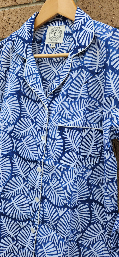 Blue Palm Leaf | Pyjama Set