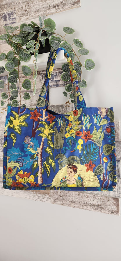 Frida in Blue | Cotton Tote Bag