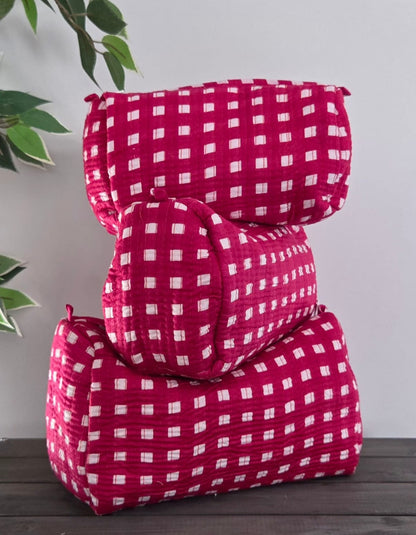 cotton cosmetics bag set