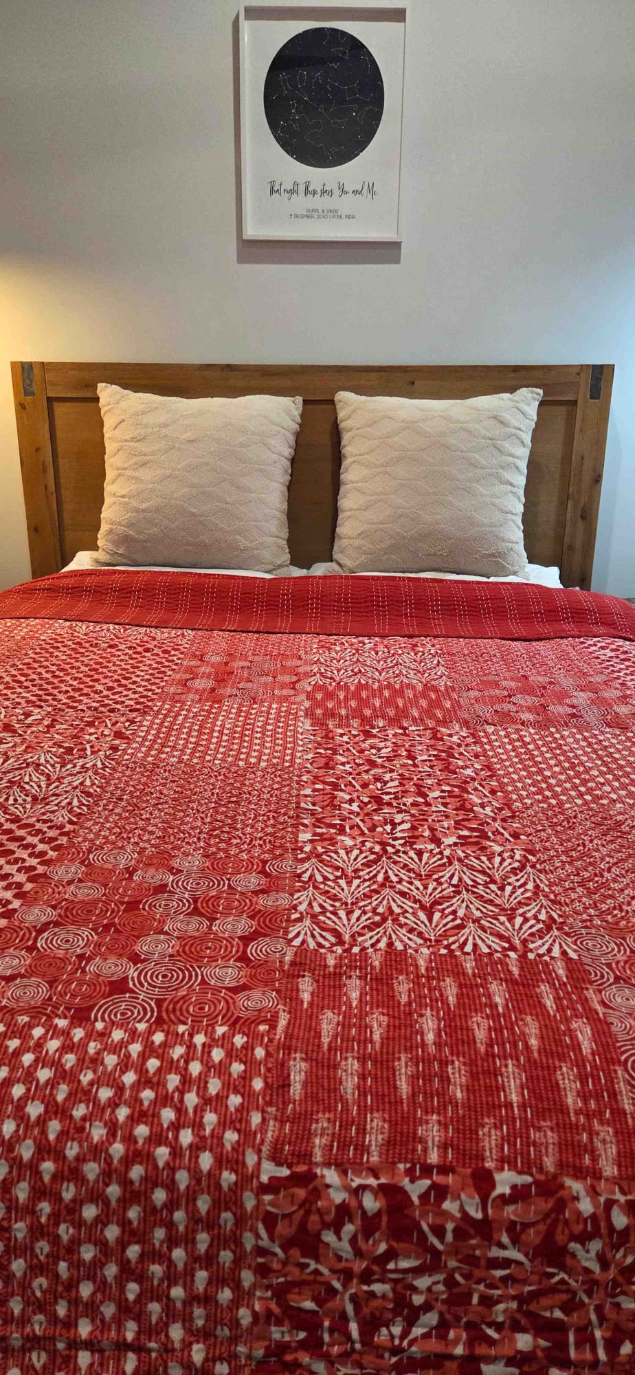 Burnt Orange ~ Kantha Bedspread ~ Queen | King