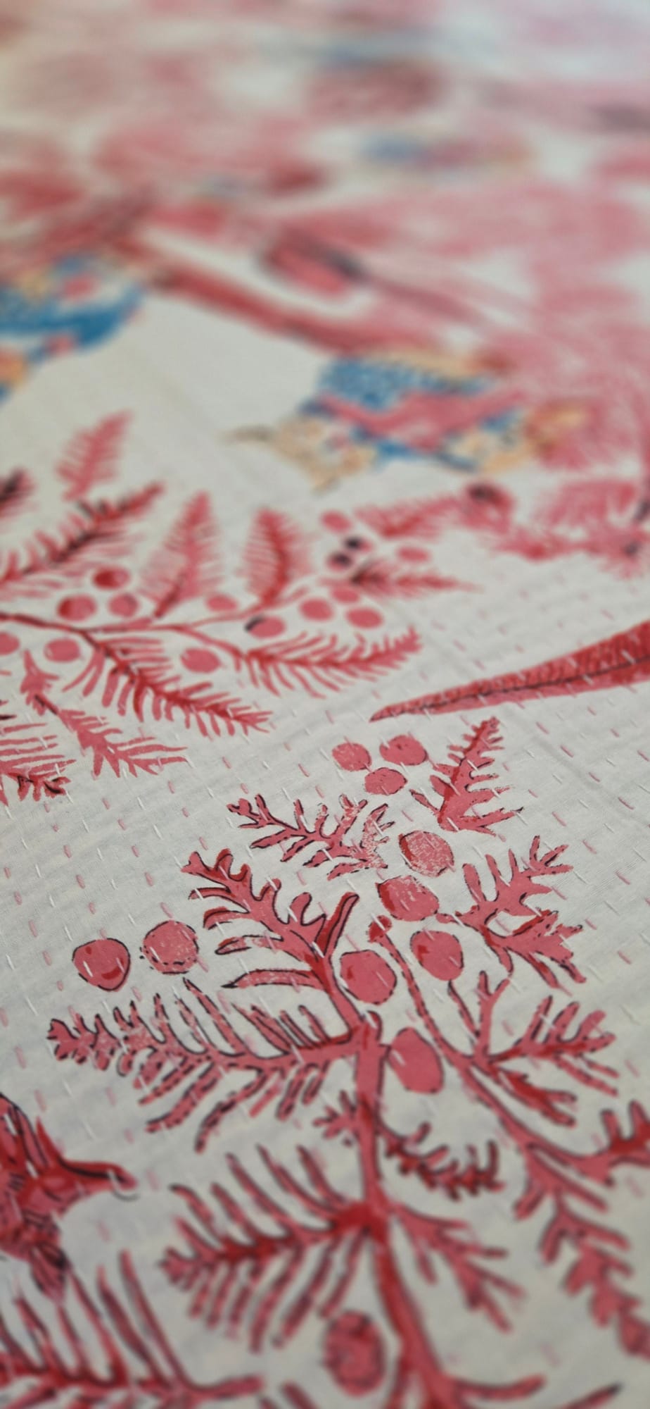 Cherry Blossom ~ Kantha Bedspread ~ Queen | King