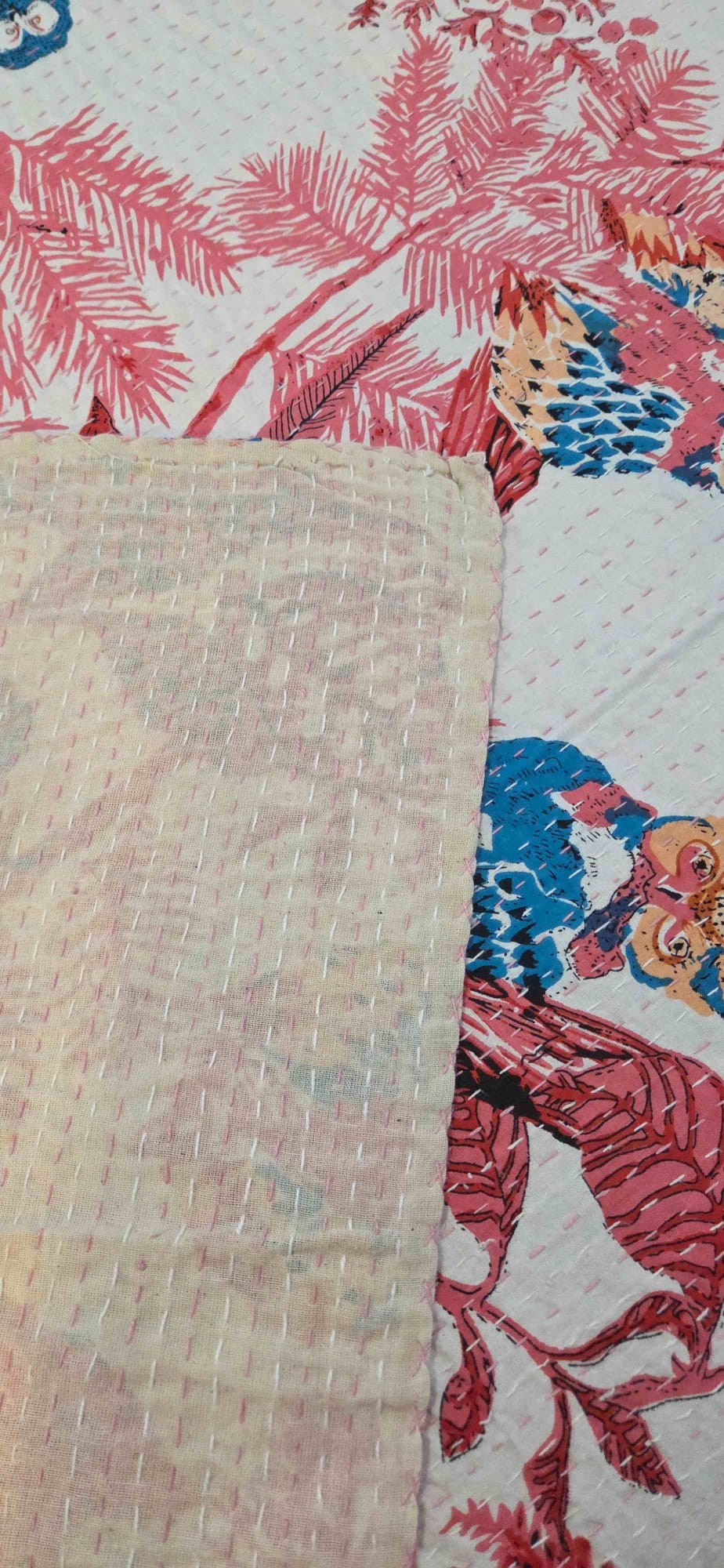 Cherry Blossom ~ Kantha Bedspread ~ Queen | King