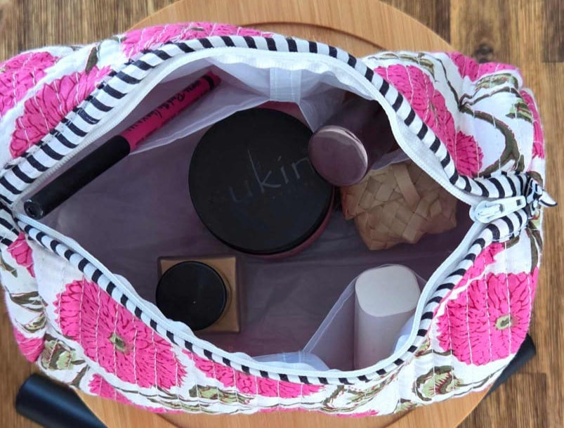 Cotton cosmetics bag