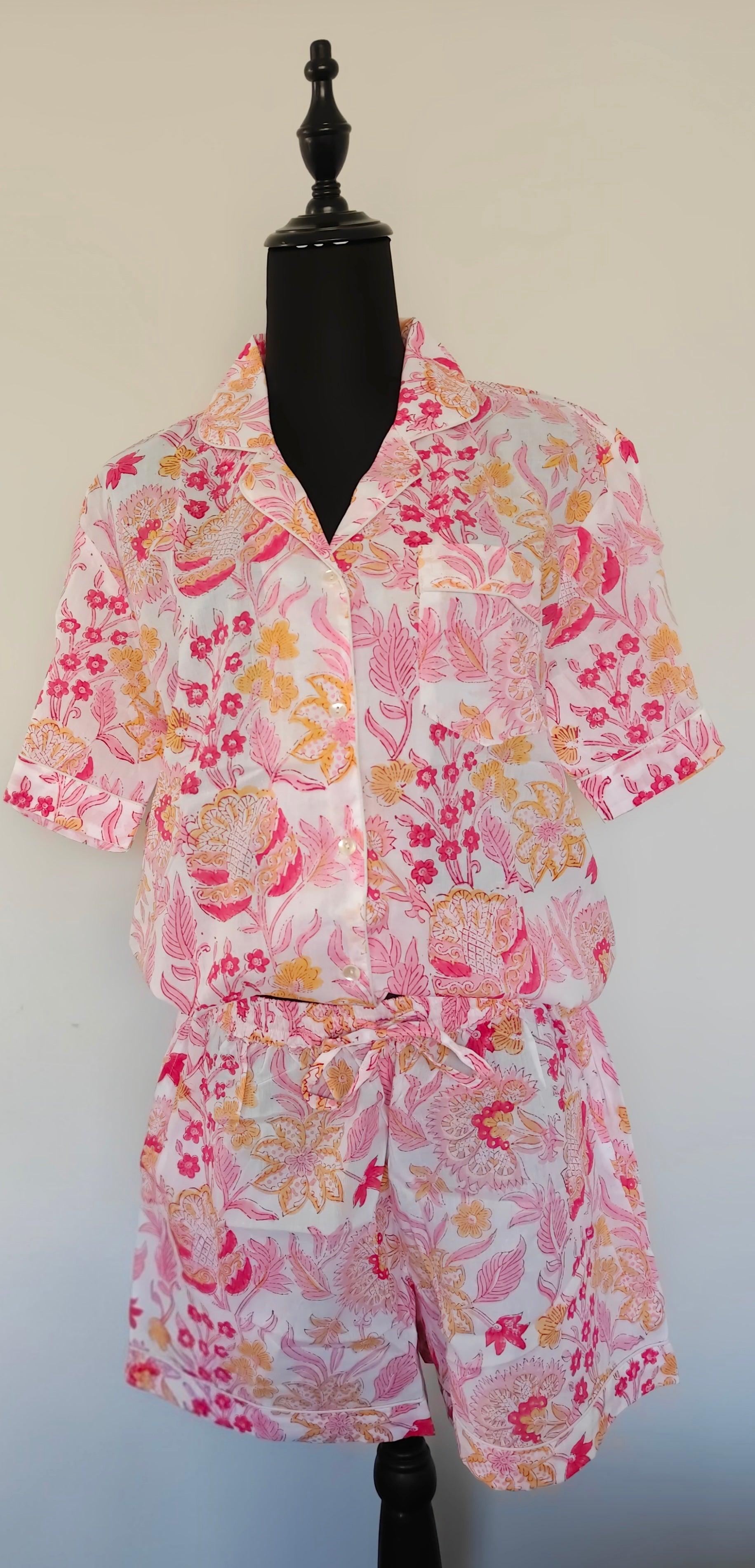 Pink Orange Bloom | Cotton Pyjama Set