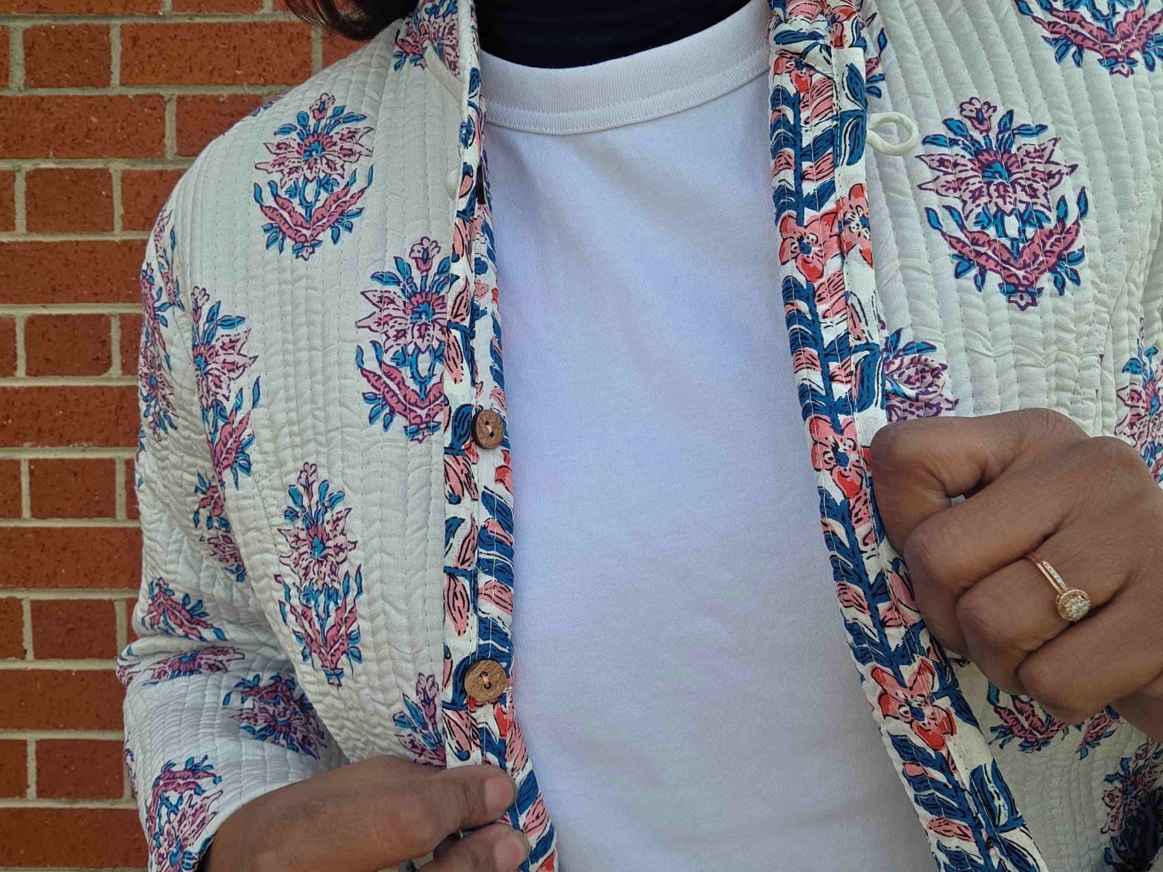 Deepika ~ Floral Chain | Quilted Cotton Reversible Jacket
