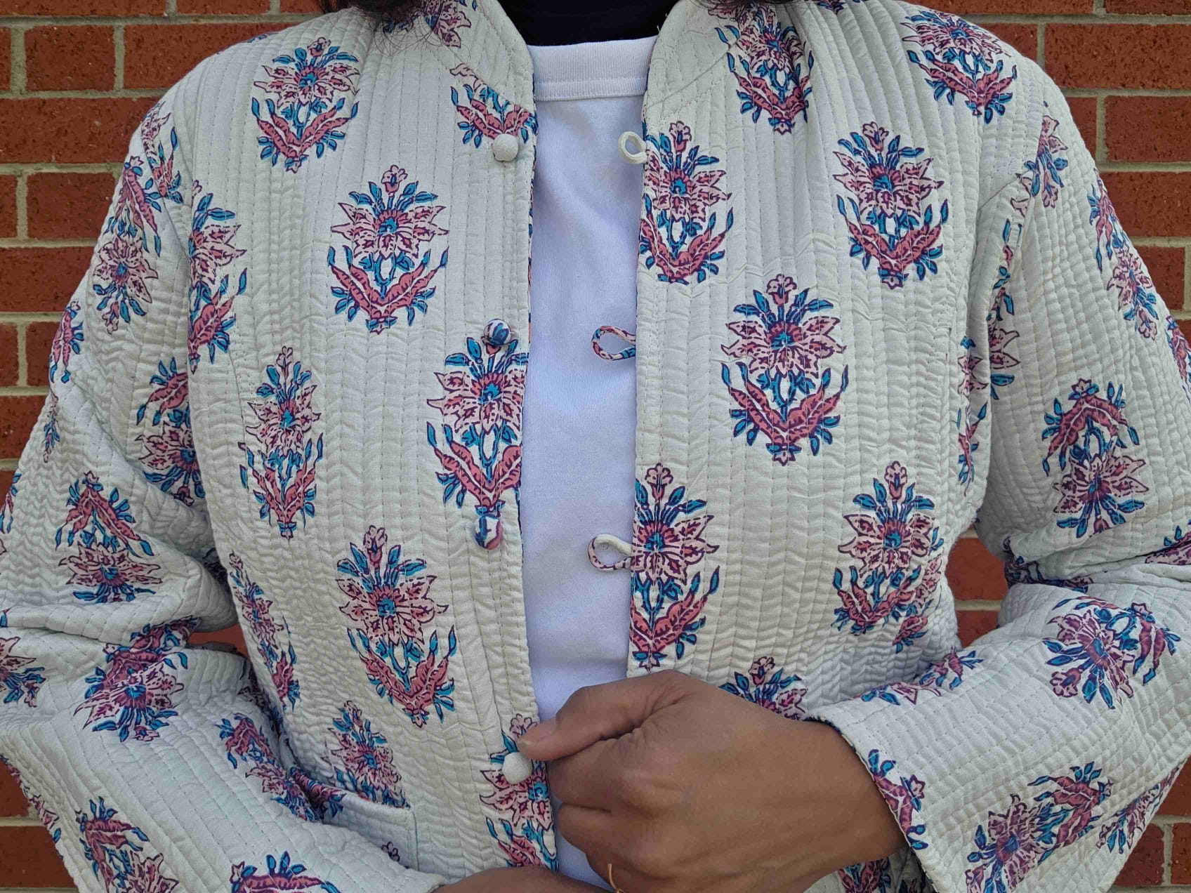Deepika ~ Floral Chain | Quilted Cotton Reversible Jacket