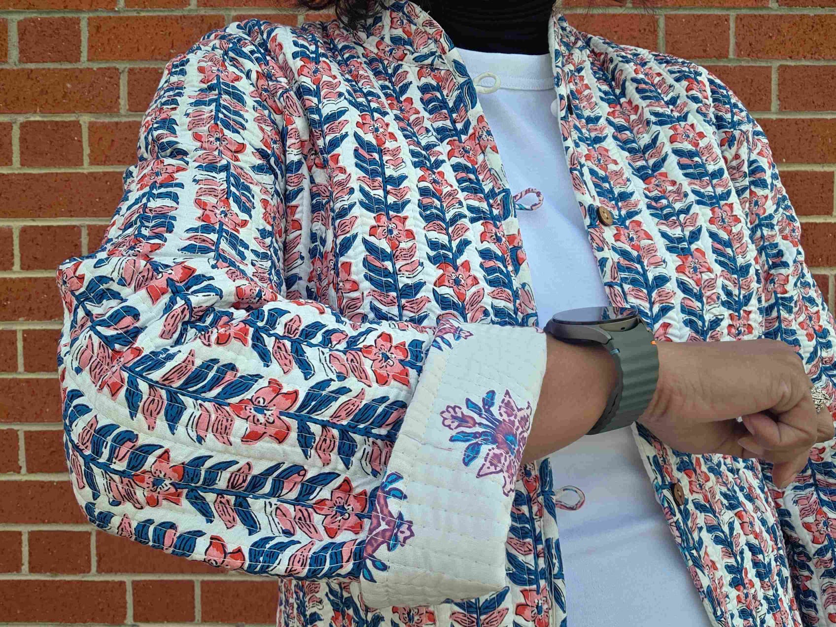 Deepika ~ Floral Chain | Quilted Cotton Reversible Jacket