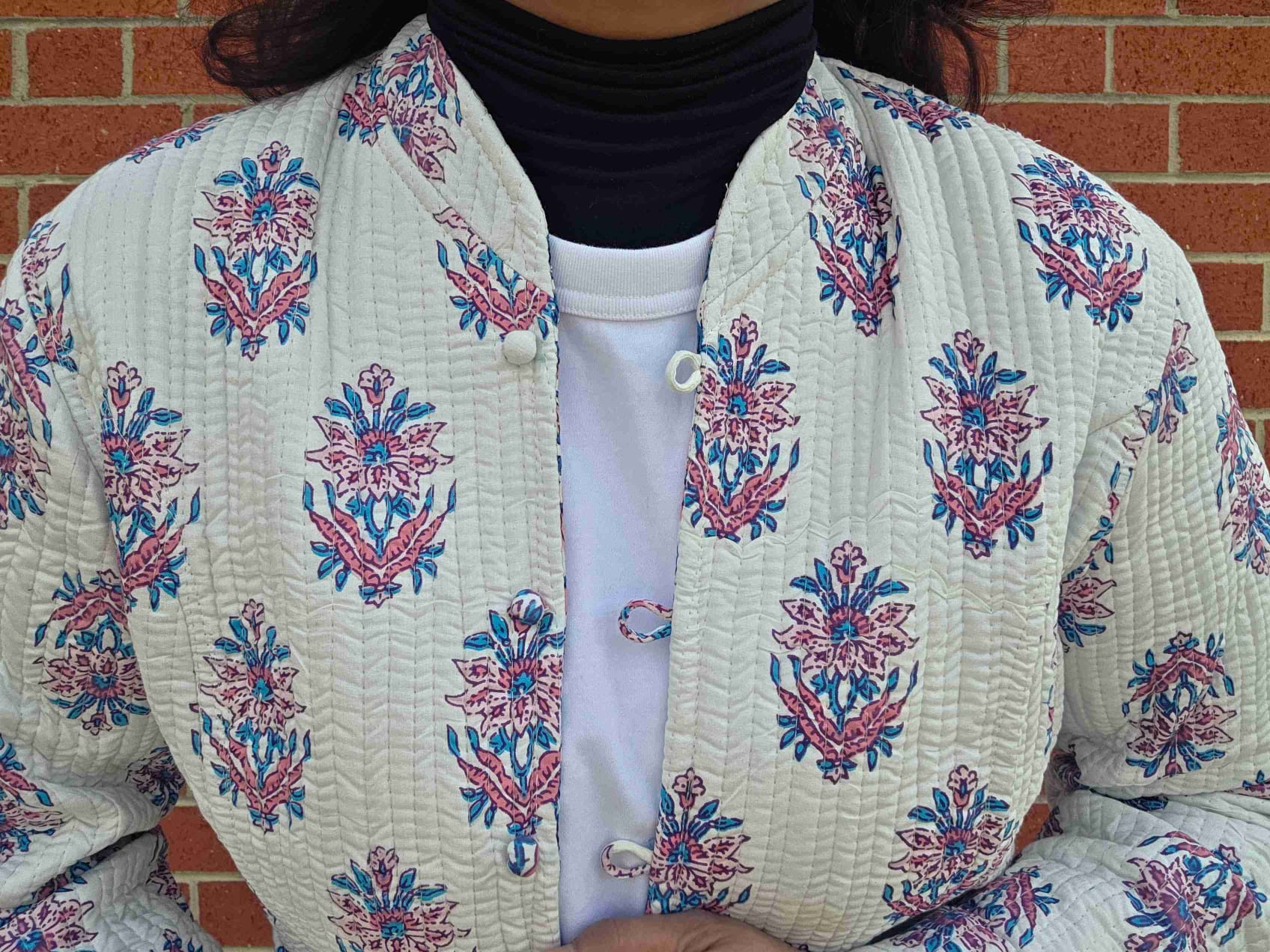 Deepika ~ Floral Chain | Quilted Cotton Reversible Jacket